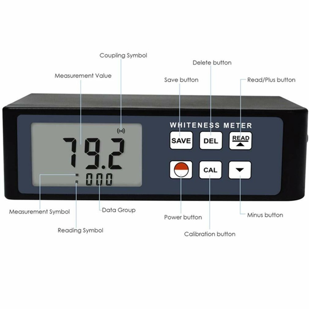 Handheld Whiteness Meter with Range 0%~120% Resolution 0.1% for Textile Dyeing