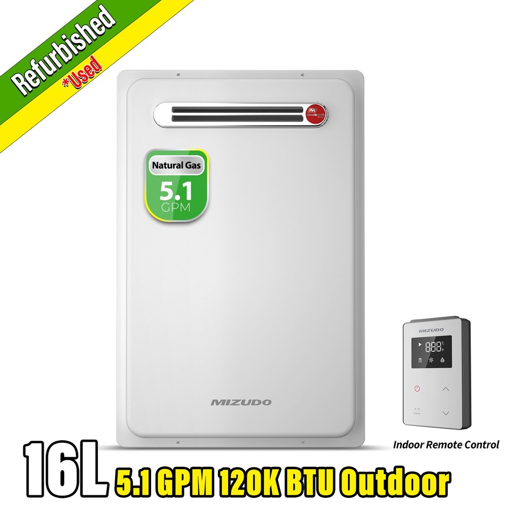 【90% NEW】120,000 BTU 5.1GPM Tankless Water Heater Natural Gas On Demand Outdoor