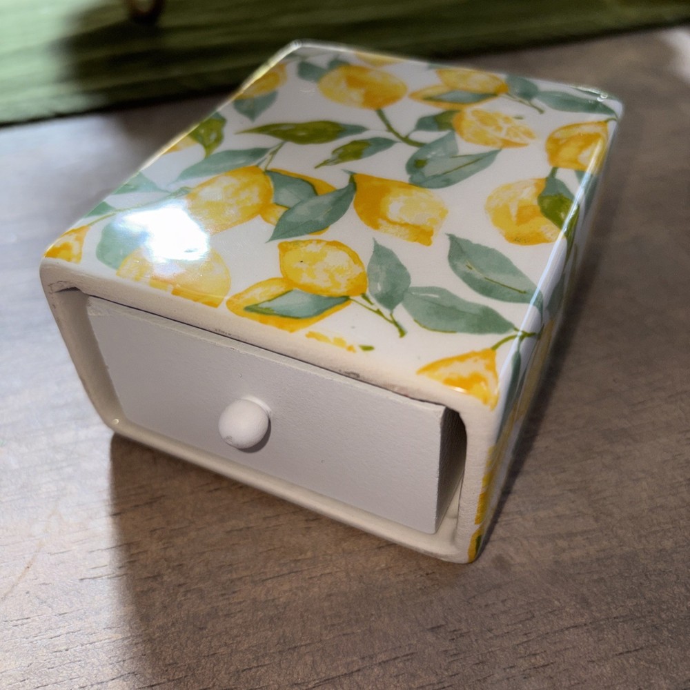 Ceramic  Match Box Holder with Lemon Design