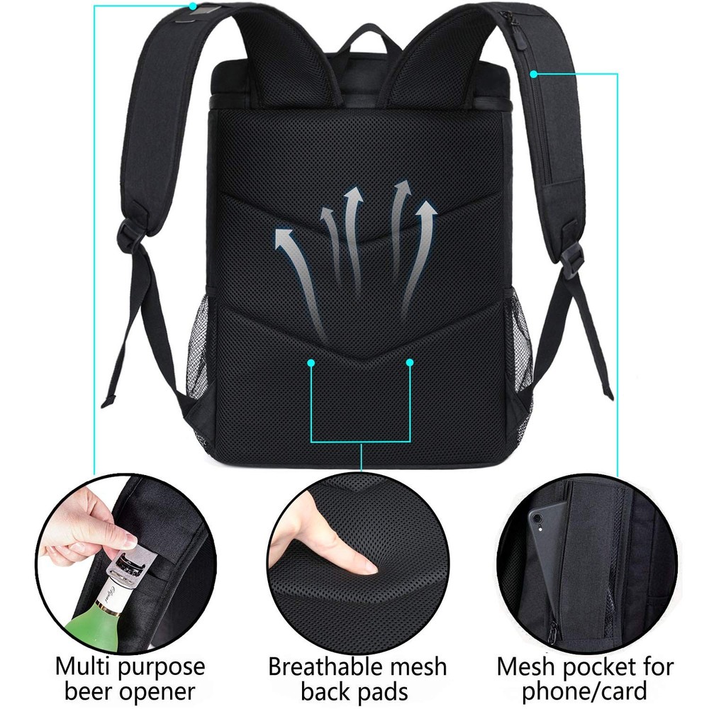 FORICH Soft Cooler Backpack Insulated Waterproof S - Black