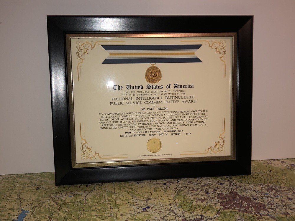 NATIONAL INTELLIGENCE DISTINGUISHED PUBLIC SERVICE COMMEMORATIVE CERT. Type-1