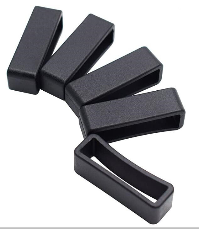 Plastic Keeper Belt Loop Square Loop Buckle for Backpack Straps Black color