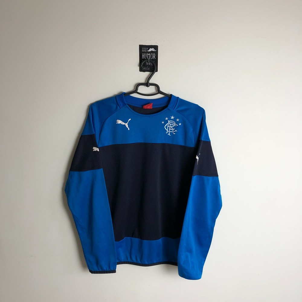 Rangers Training Jacket Long Sleeve Blue Black Puma Polyester Mens Size M