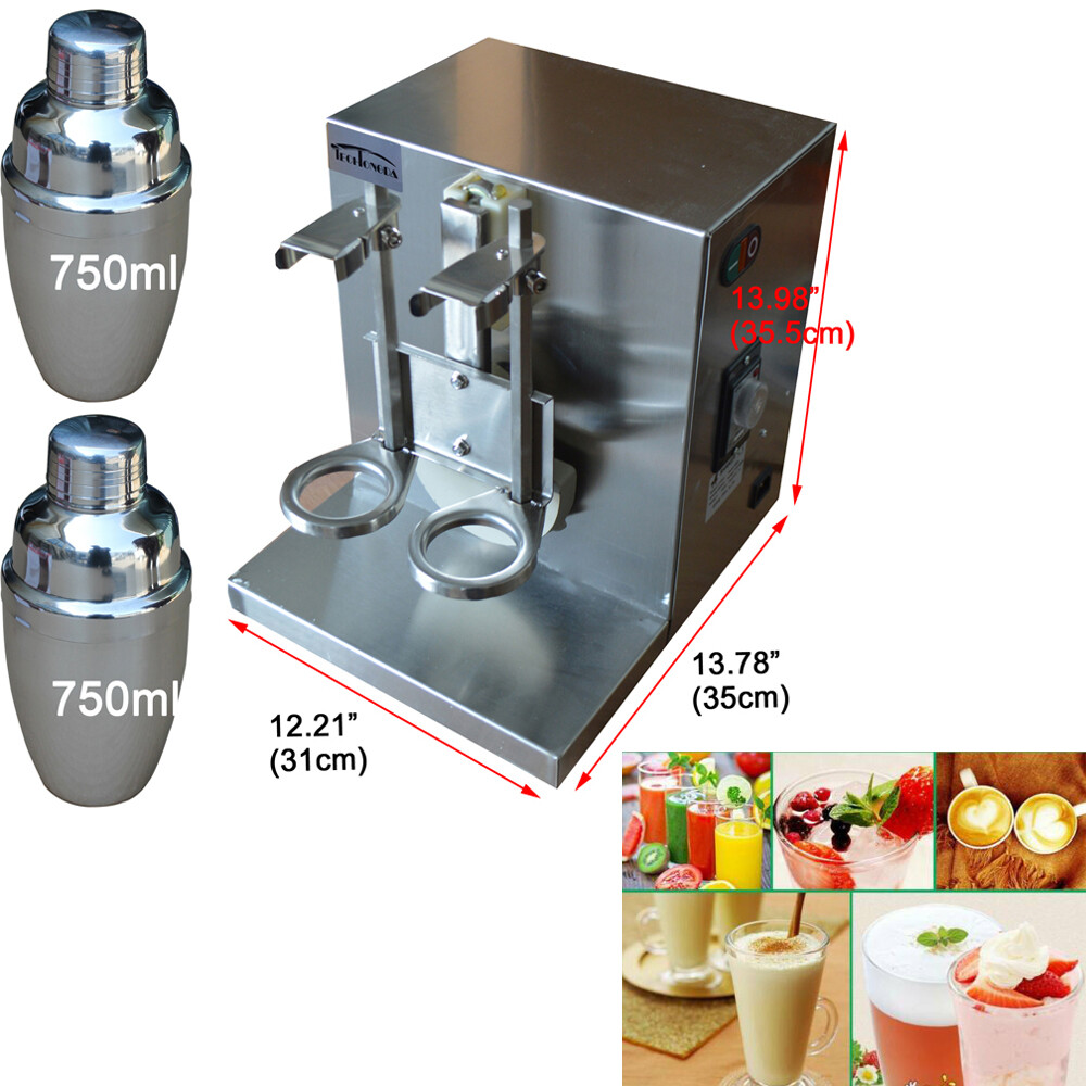 110V Bubble Boba Milk Tea Shaker Machine Auto Shaking Mixer Double Frame