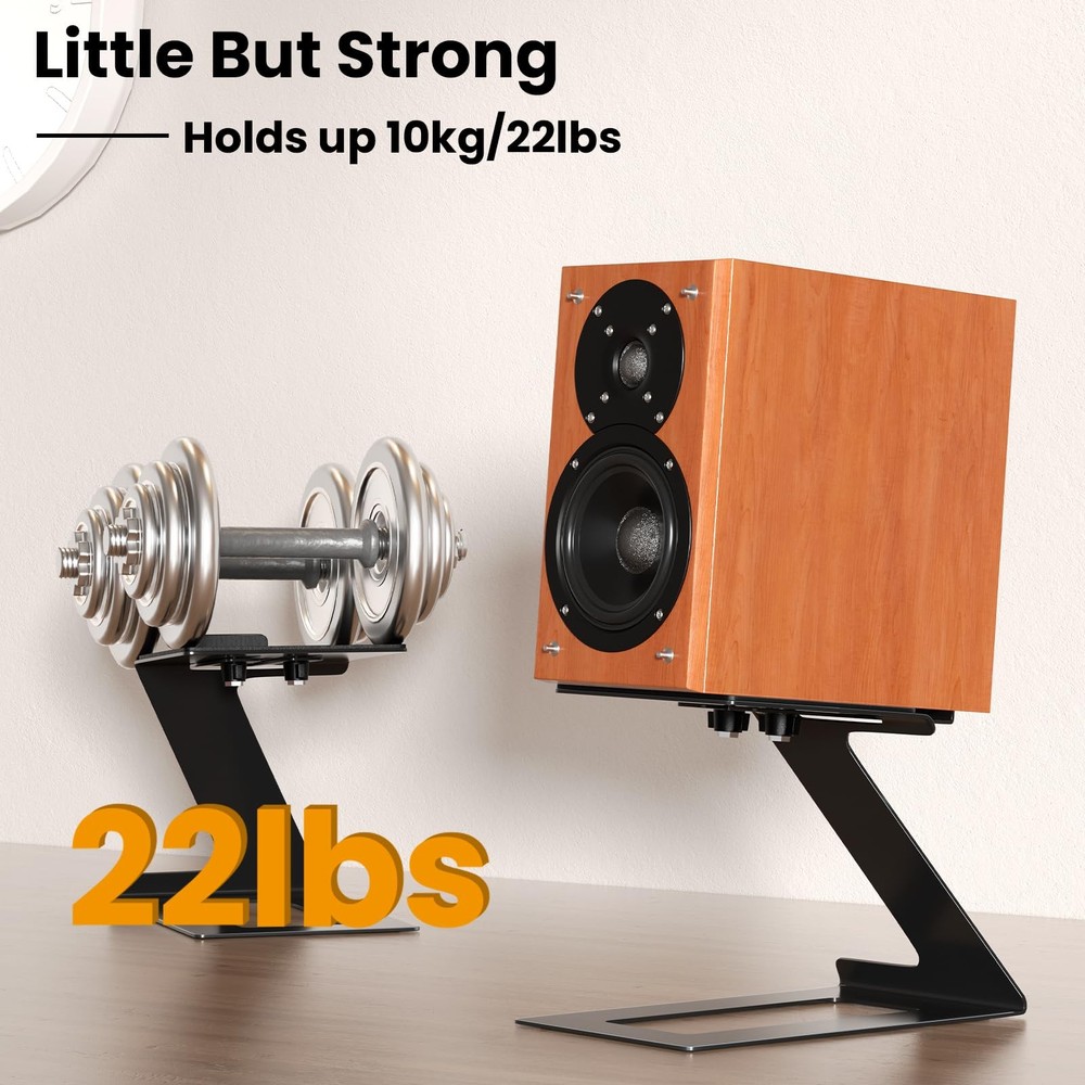 Desktop Speaker Stands Pair, Speaker Riser for Most Small & Medium Bookshelf ...