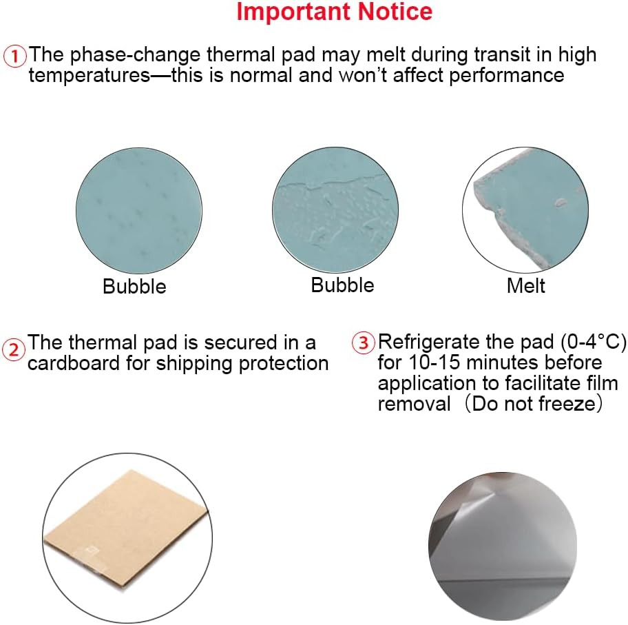 40x80mm Phase Change Thermal Pad & High Conductive CPU GPU Thermal Paste