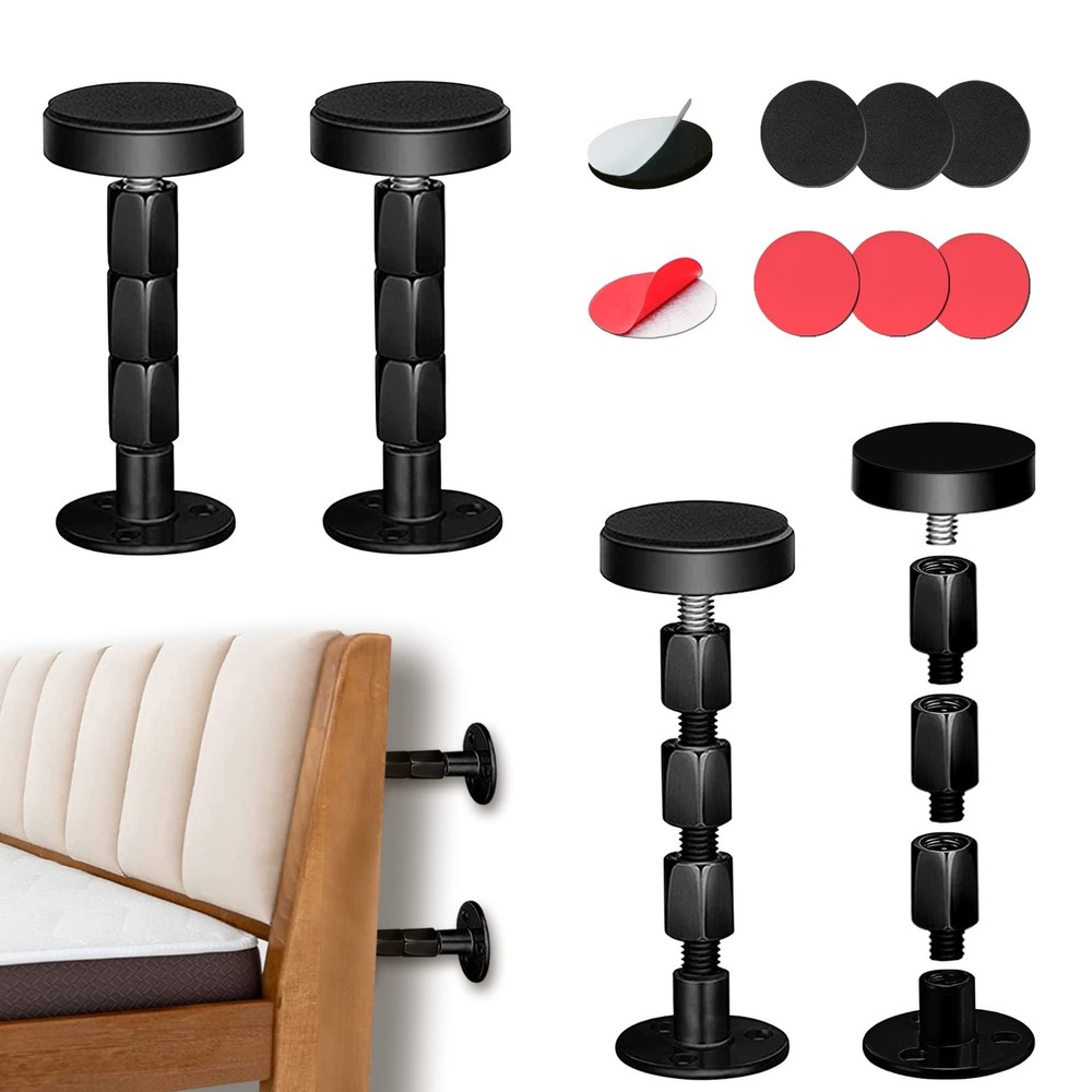 4PCS Headboard Stoppers for Wall, Adjustable Bed Frame Anti-Shake Tool, Bed W...