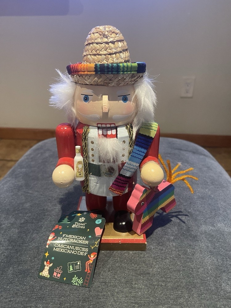 Mexican Nutcracker 9” With Tequila & Piñata NWT