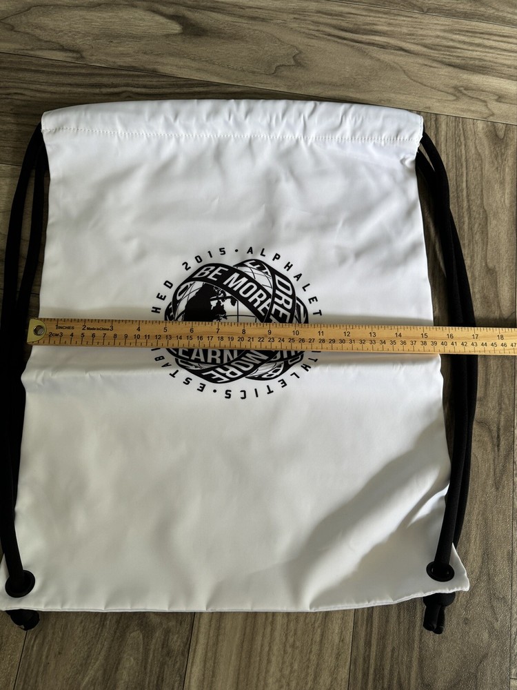 Alphalete Athletics Classic Drawstring Global Impact String Backpack White