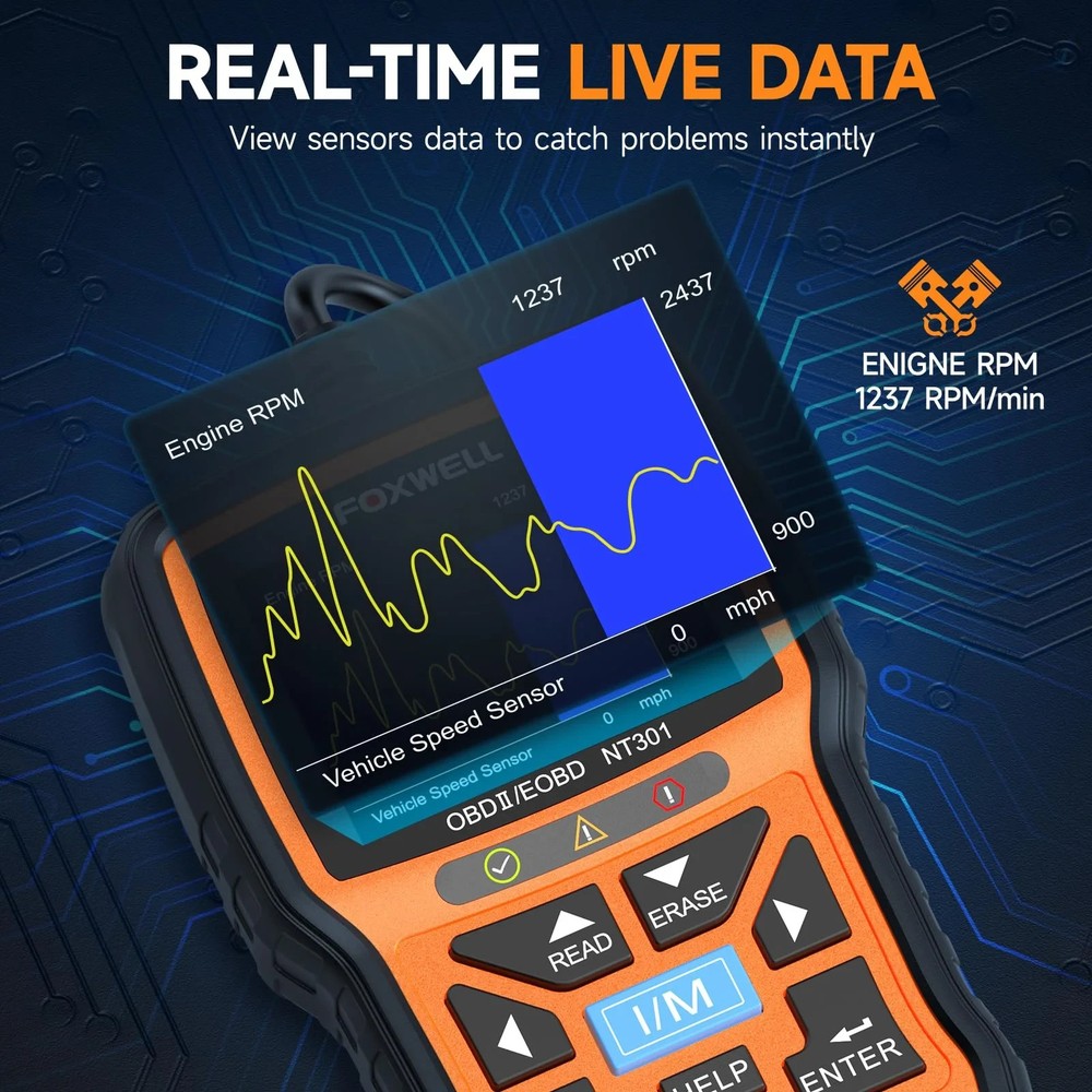 Foxwell NT301 OBD2 Scanner Code Reader Check Engine Fault Car Diagnostic Tool US