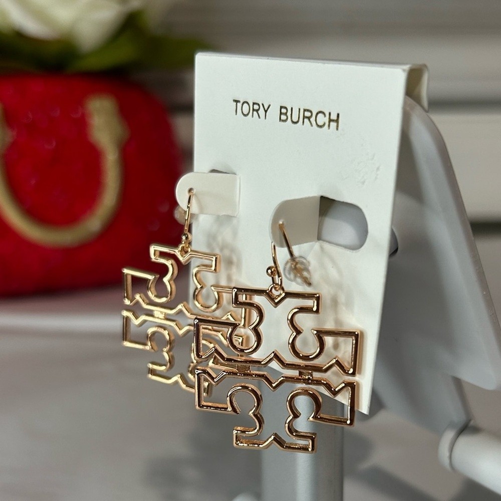 Tory Burch rose gold earrings