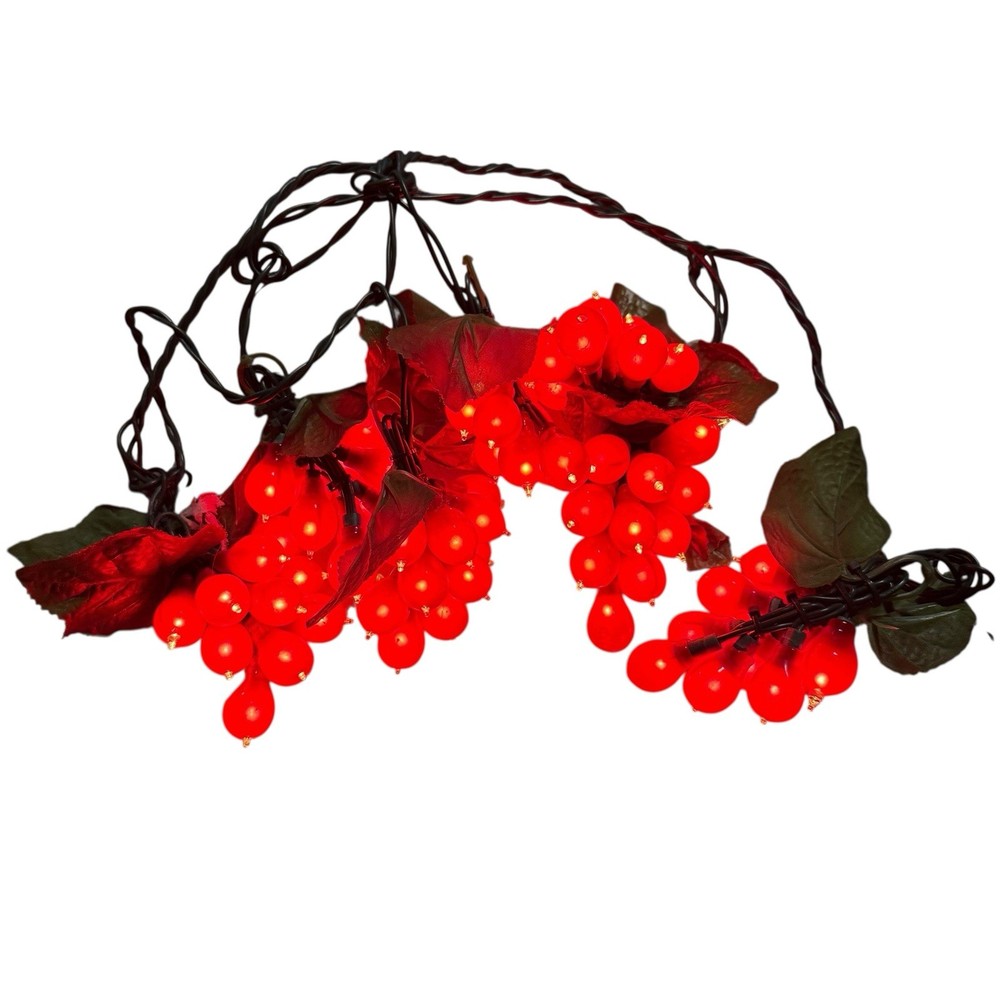 Grape Cluster String Lights Red