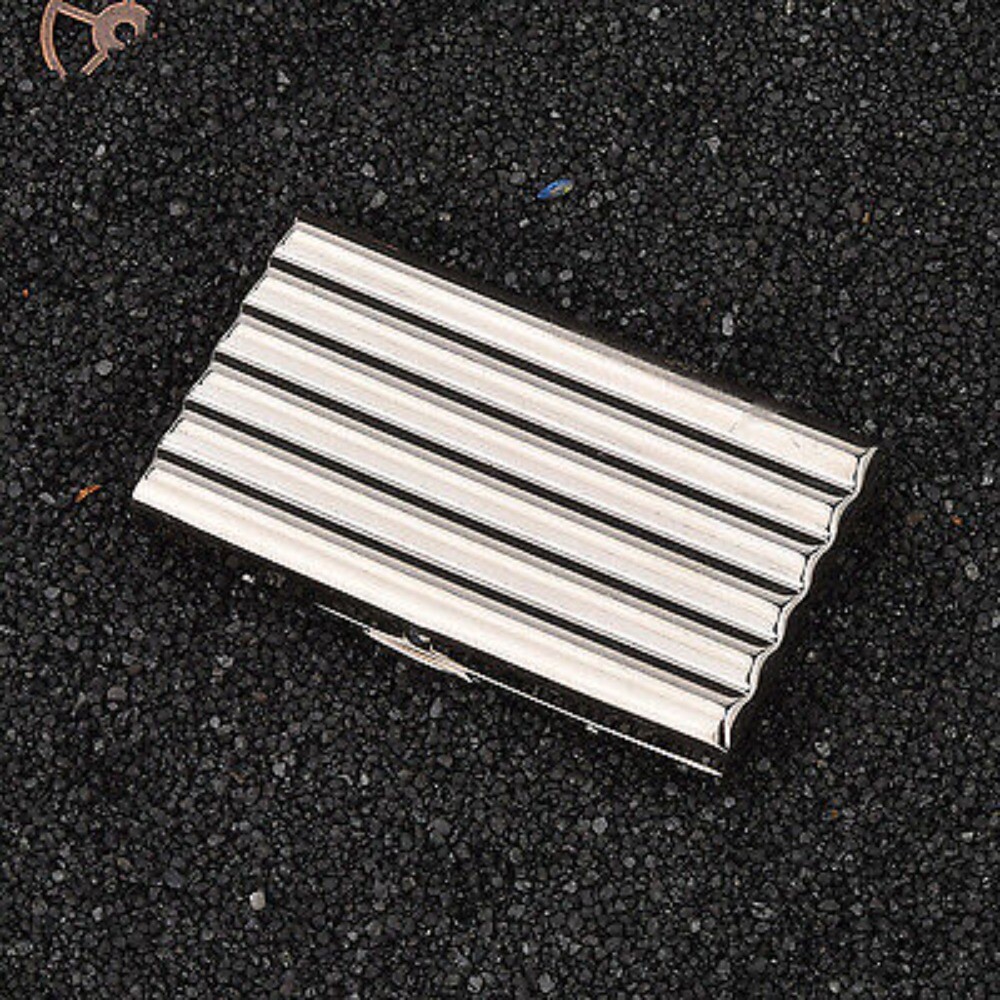 Siver Wave Pattern Metal Cigarette Case for 10pcs King Size Cigarettes