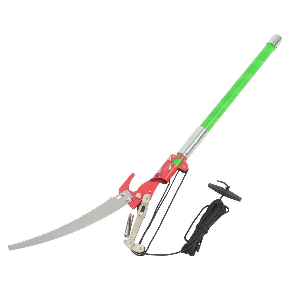 27 Feet Tree Pole Pruner Manual Branches Trimmer Tree Branch W/ Scissors Green