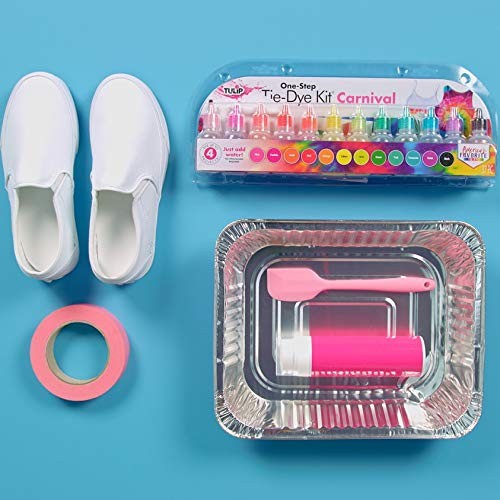 One-Step Tie Kit Fun Party Activity Permanent Fabric Dye Carnival 8 Techniques