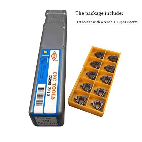 Left Hand Internal Threading Boring Bar 1/2" + 10 Carbide Inserts 16IR AG60