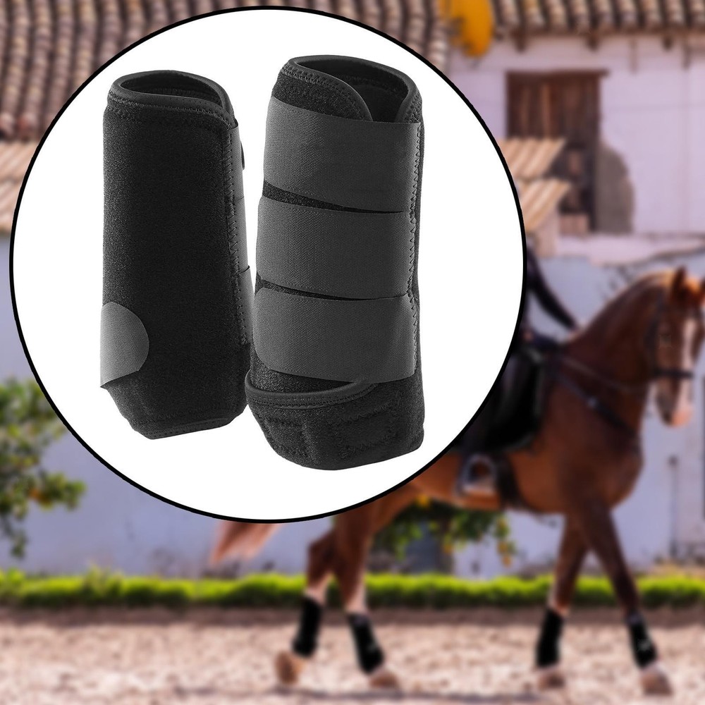 2x Horses Boots Leg Guard Elastic Breathable Lightweight Shockproof Adjustable [