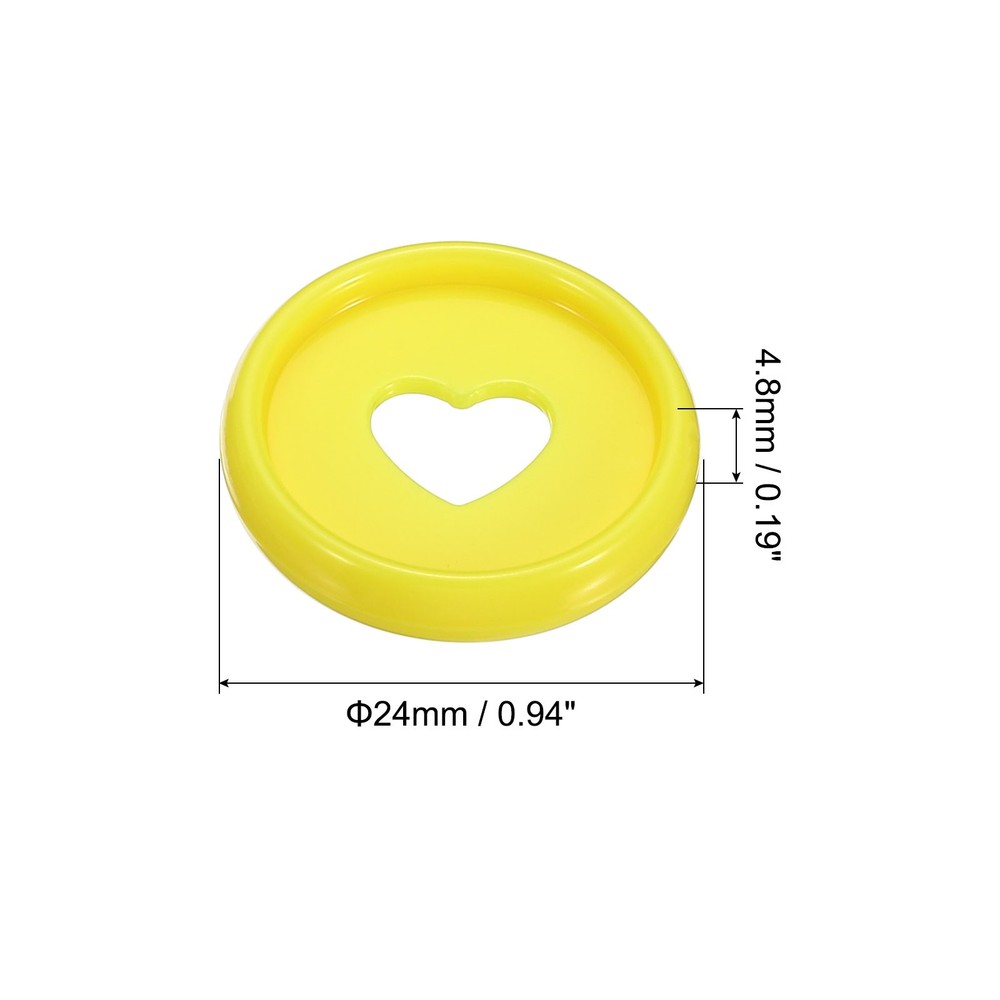 24mm Book Binding Discs 22pcs Discbound Expansion Discs Heart, Yellow