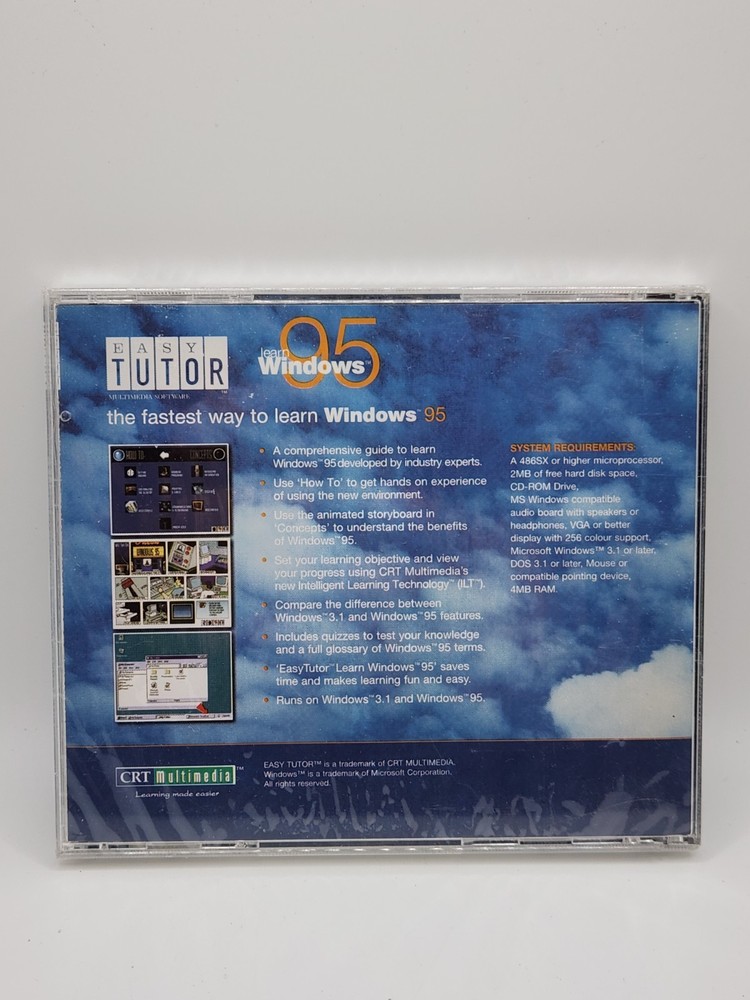 Learn Windows 95 Easy Tutor CD Brand New- C96