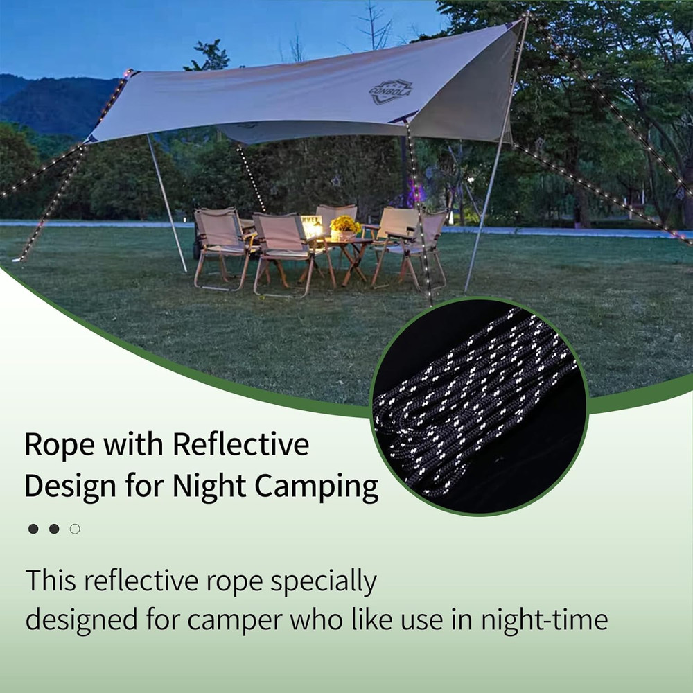 Camping Rope 1/8" Adjustable Heavy Duty Tie down Strap Pulley System (4 Pack)