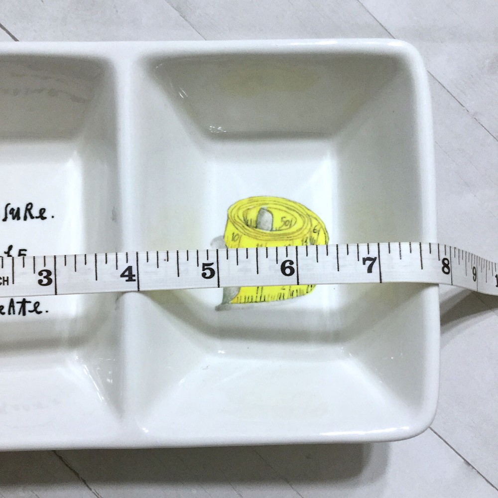 Rae Dunn Divided Dish Measure Make Create Craft Organizer Sewing Storage