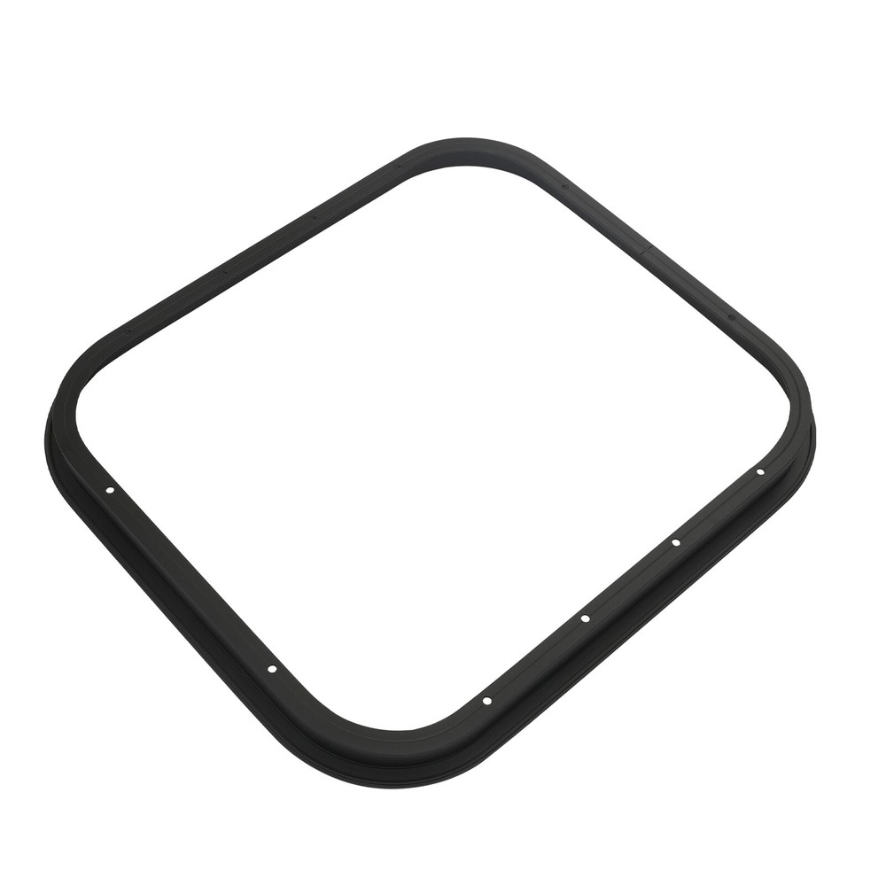 Rectangular Black RV Sliding Window Set 4 Drainages W/Mounting Trim Ring 14"*16"