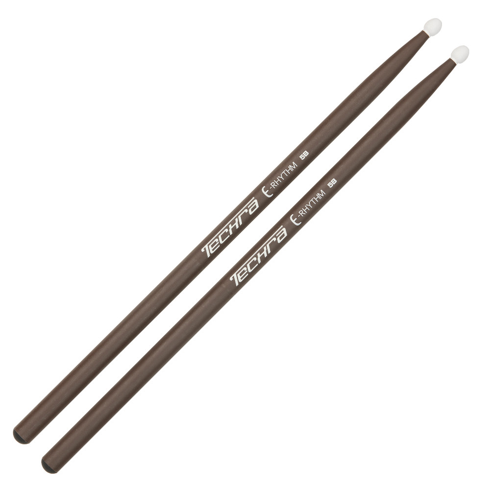 TECHRA E-Rhythm 5B Carbon Fibre Drumsticks w/ Soft tips for Digital Drums - Pair