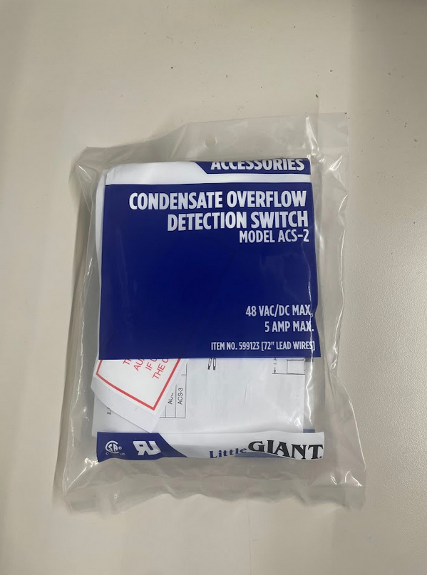 Little Giant;599123,Condesate Overflow detection Switch 48 VAC/DC MAX,5 AMP MAX