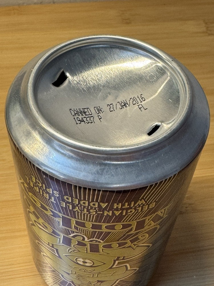 Golden Monkey Belgian Tripel - Empty Beer Can Bottom Opened