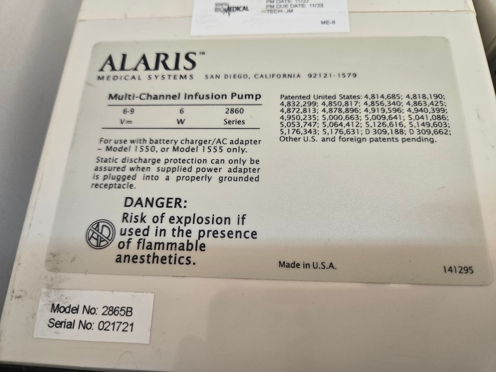 Medsystem III 2865B Pump w/pole clamp