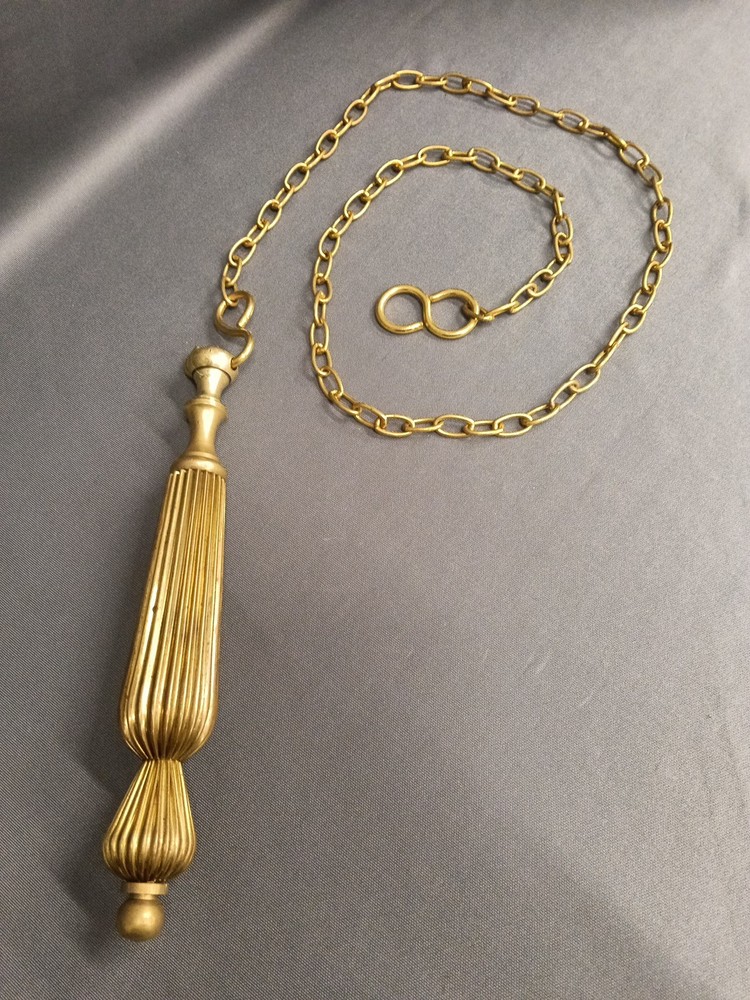 BRASS HIGH LEVEL CISTERN LOO PULL / TOILET PULL,  CHUNKY BRASS CHAIN