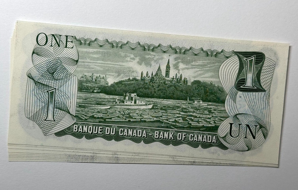 Canada 1973 $1 One Dollar Banknote Prefix BFE Consecutive UNC Uncirculated