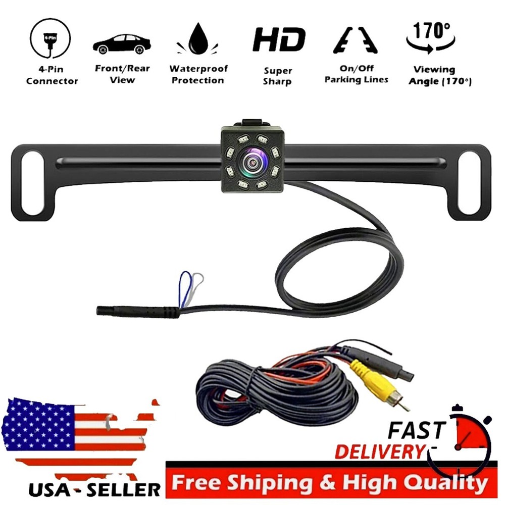 Rear Front View Camera Backup License Plate Night Vision for BOSS BV9695B