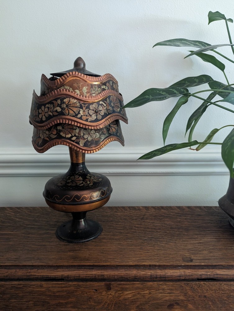 Vintage Copper Etched Turkish Lamp