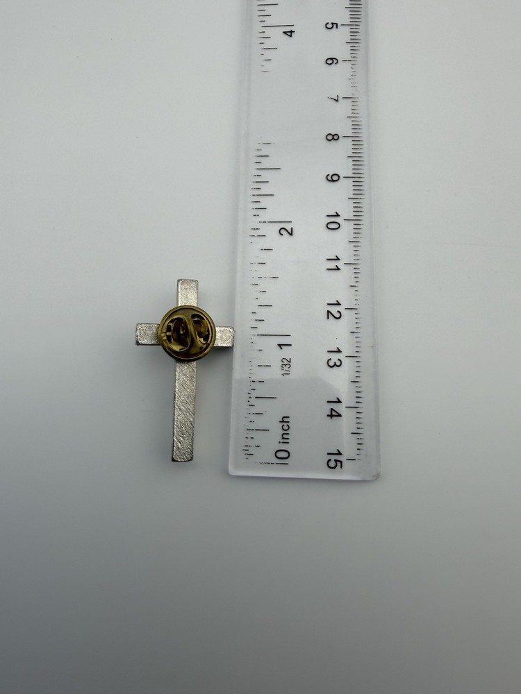 Saint Benedict? Crucifix Silver Tone Religious Lapel Pin