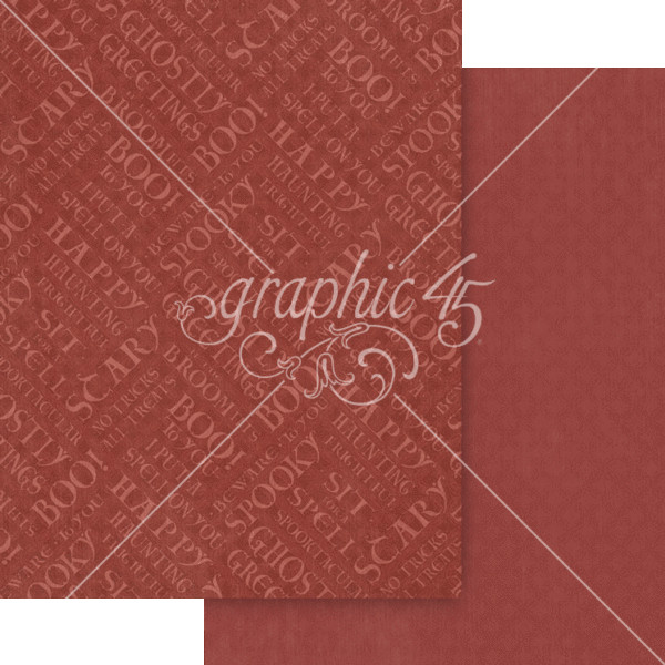GRAPHIC 45 "GHOSTLY GREETINGS" 8.5 x 11 IN PATTERNS & SOLIDS PACK