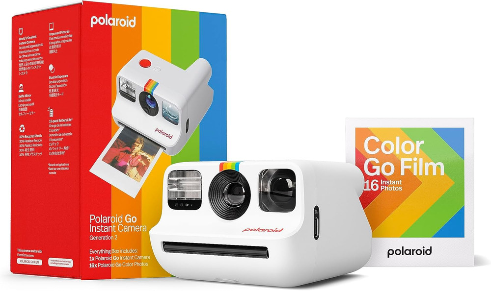 Go Generation 2 Mini Instant Camera & Film Bundle - White (16 Photos)