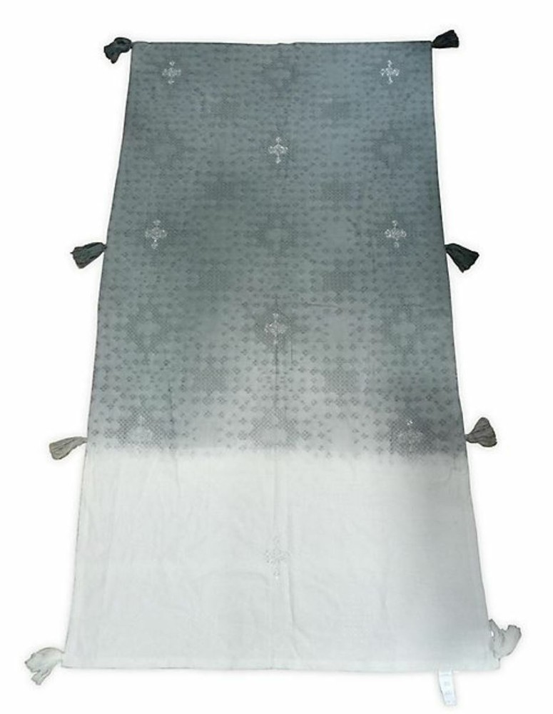 Global Caravan Embroidered Bed Runner in Grey