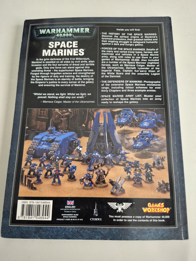 Warhammer 40,000 Space Marines Codex Book Games Workshop