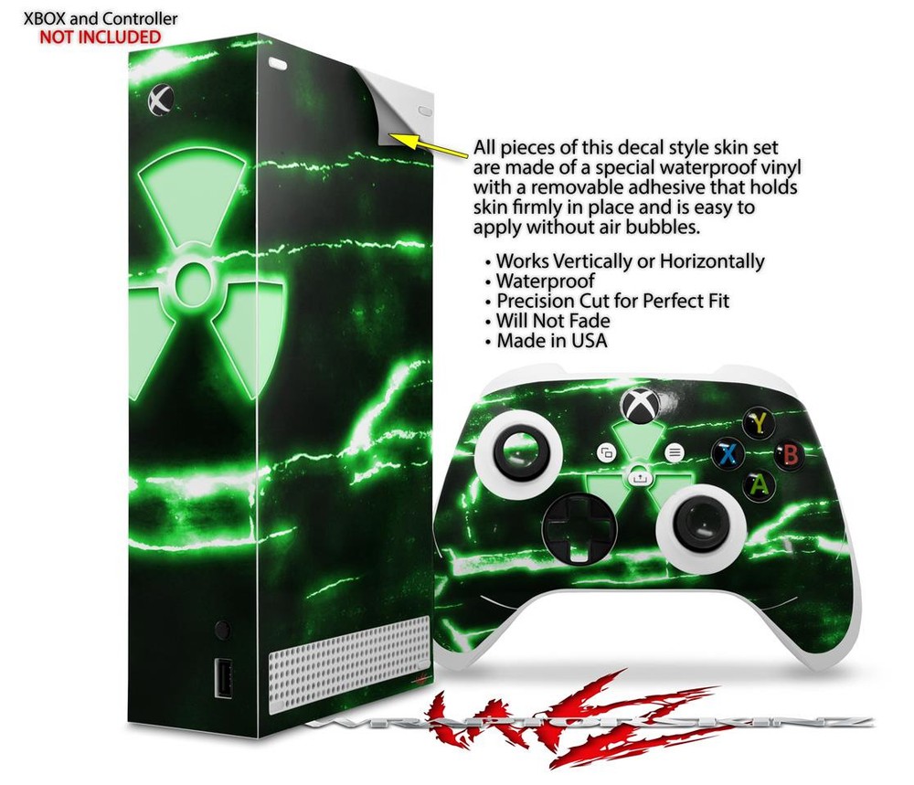 Skin Wrap for XBOX Series S Console Controller Radioactive Green