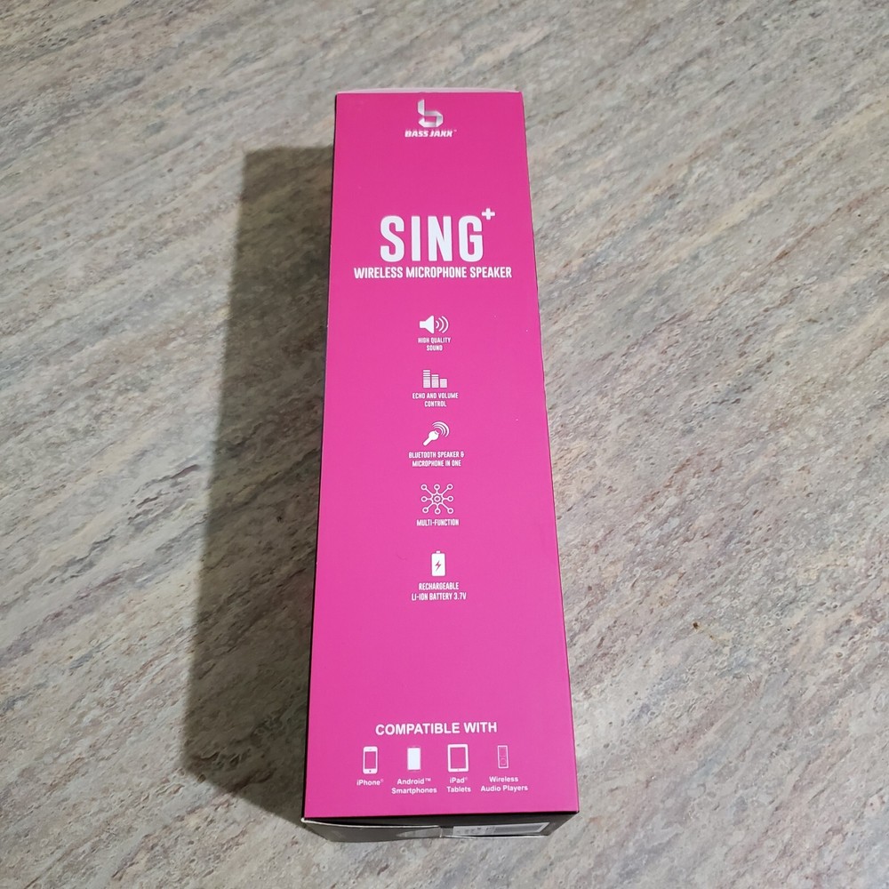 sing+ wireless bluetooth® karaoke microphone with speaker & LED lights