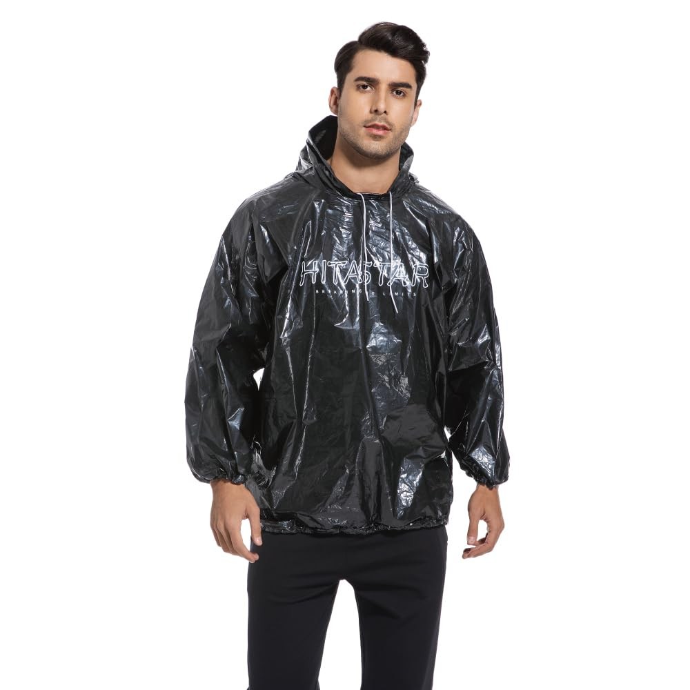 HITASTAR Sauna Pullovers Suit for Women & Men Sweat Small/Medium, Black