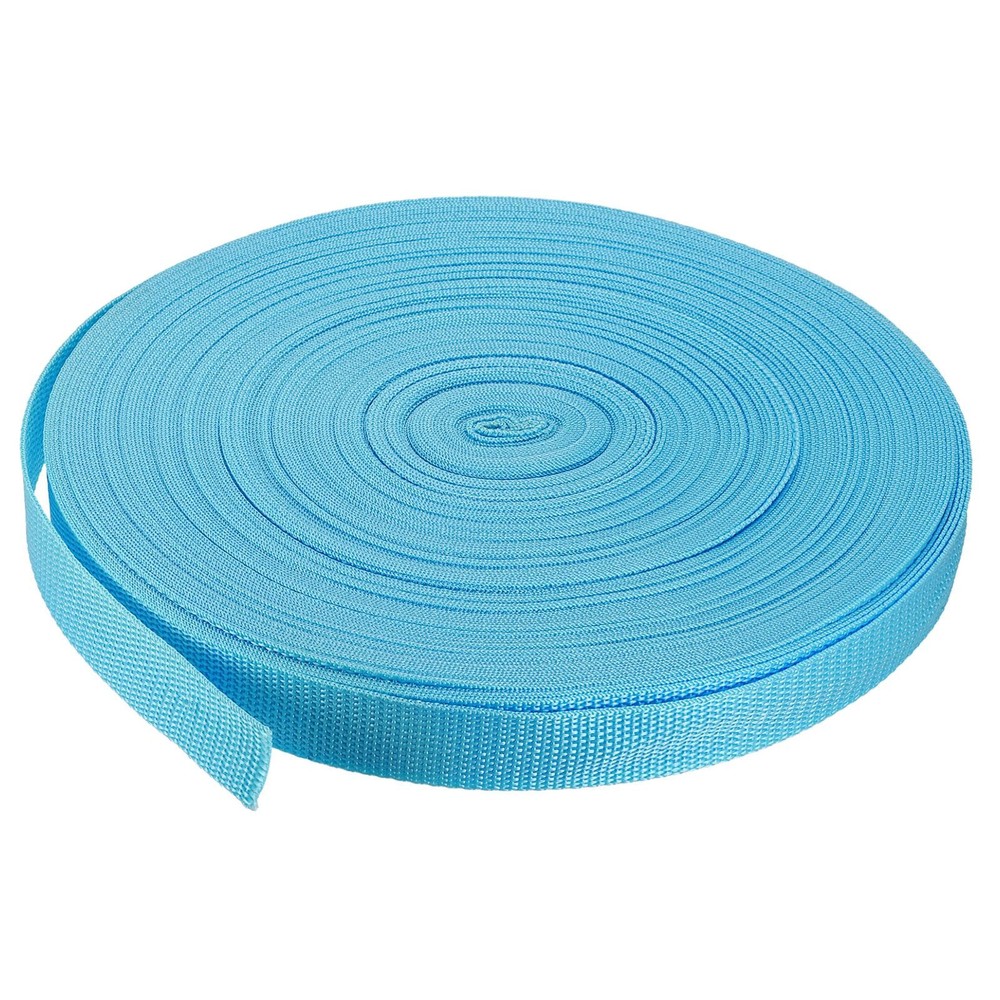 Lightweight Polypropylene Webbing Strap 1" 50 Yards Light Lake Blue Strapping