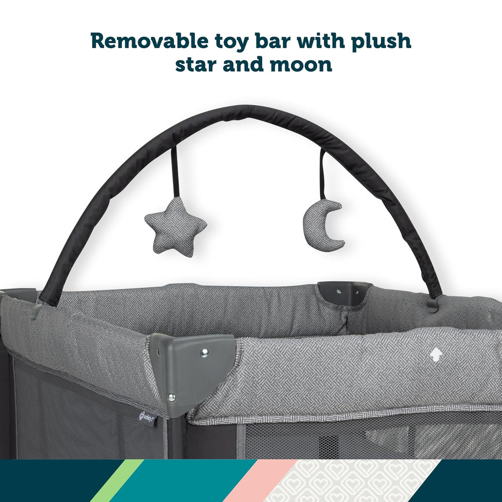 Basic 2-In-1 Play Yard with Bassinet, Gray