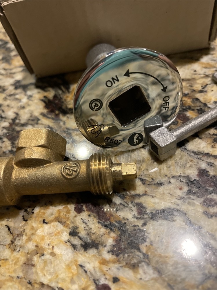 Log Lighter Valve Kit 1/2" Angle Pattern B&K Brass/chrome Plated
