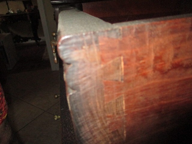 Antique Victorian Walnut Sideboard w/ Brown Marble Top