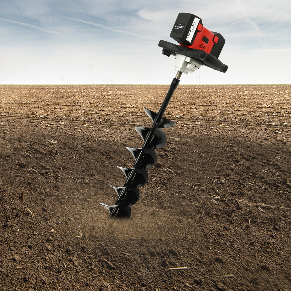 Electric 2000W Post Hole Digger With 6" Dirt Digging Bit Drill Auger Digging Set