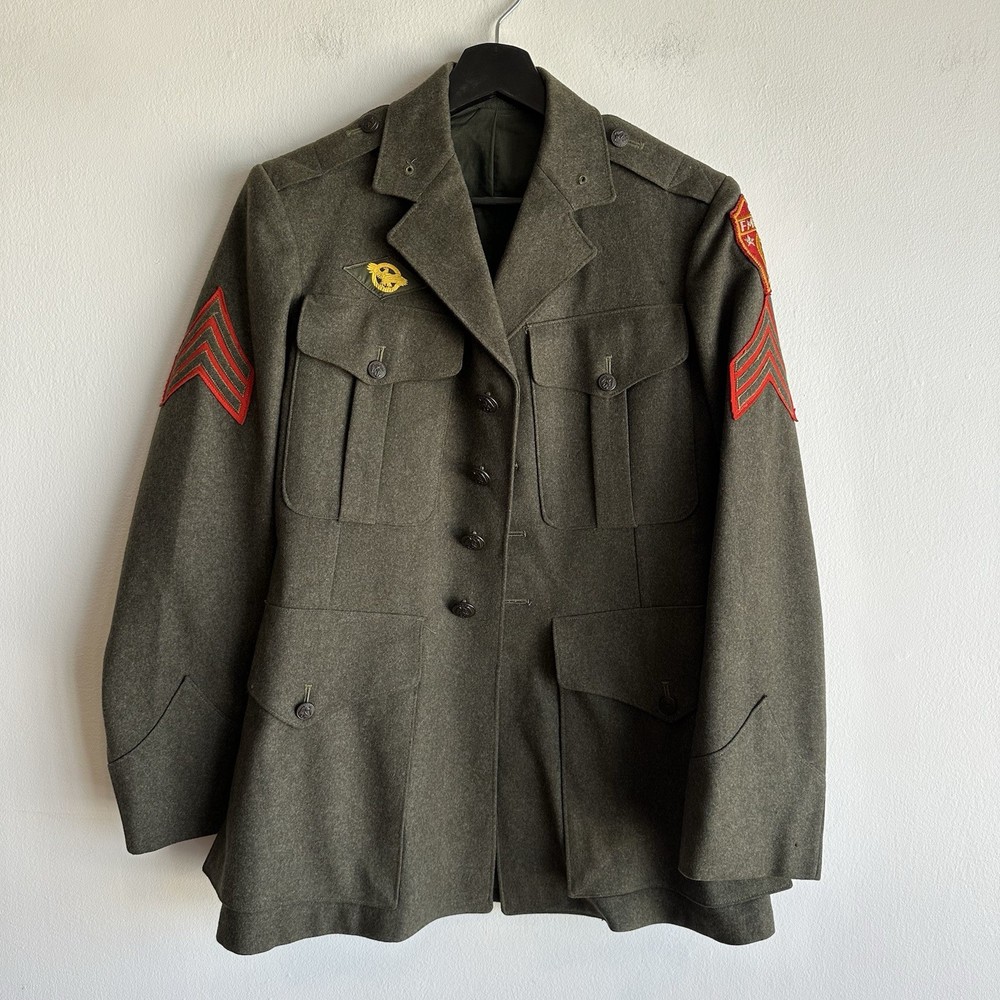 WWII USMC Marine Corps Uniform Patched FMF-PAC Command