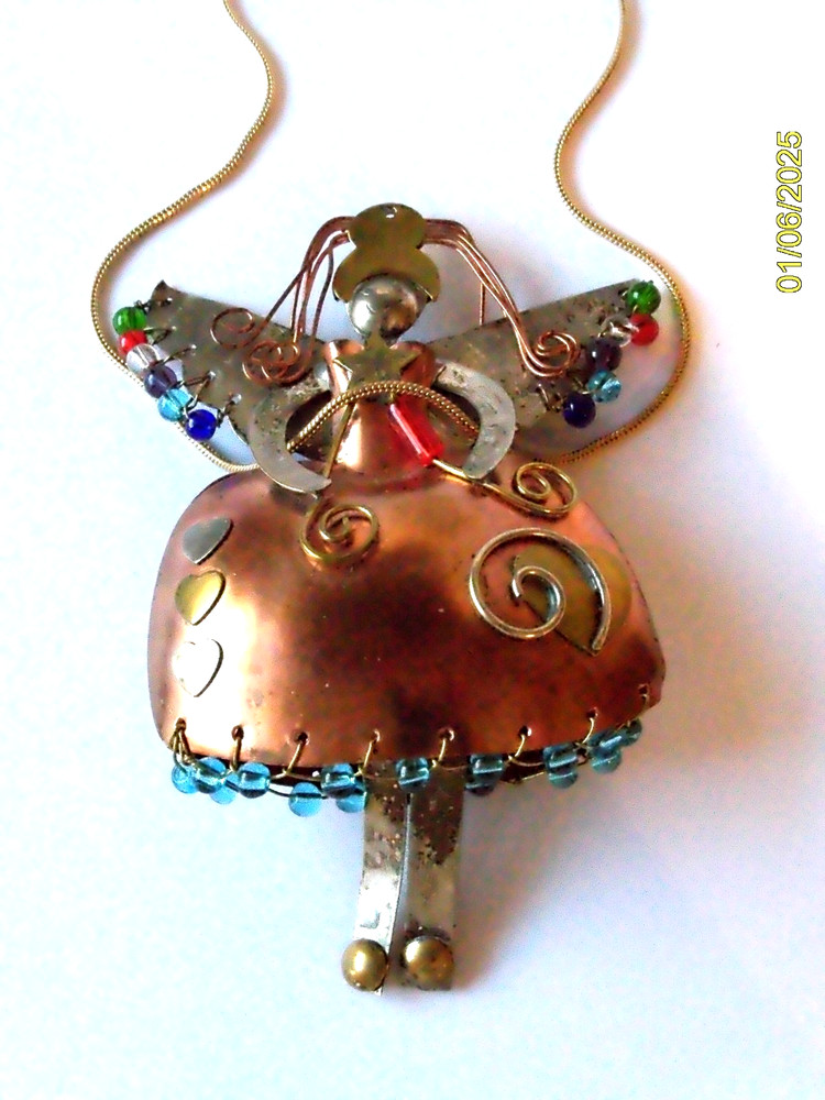 Handcrafted Copper Angel Necklace