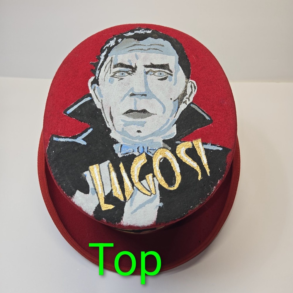 Hand Painted, Red Dracula Top Hat